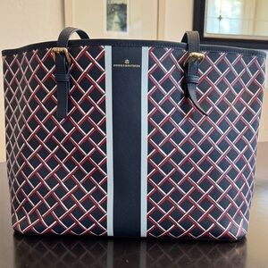 Brooks Brothers Navy and Red Tote Bag